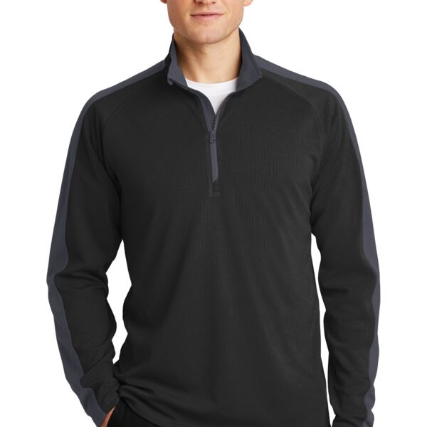 Sport Wick ® Textured Colorblock 1/4 Zip Pullover - AF Thumbnail