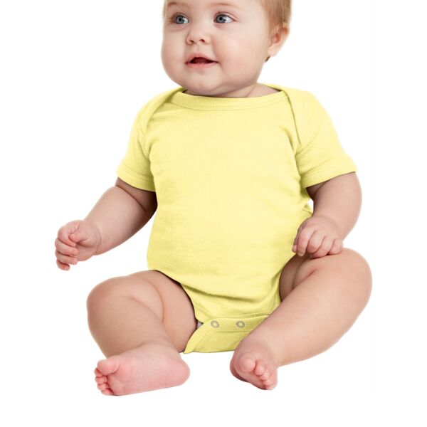 Infant Short Sleeve Baby Rib Bodysuit - AF Thumbnail